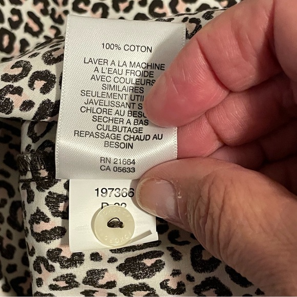 Foxcroft Pink, Brown & White Animal Print Shirt - 16 - Picture 8 of 10